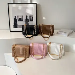 SW 2024 Wholesale Elegant Lady Small Shoulder Bags Women Pleated Soft Pu Leather sling bags men anti theft leather crossbody bag