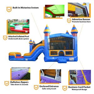 Jump Orange Bounce <span class=keywords><strong>Jumpy</strong></span> gonflable de qualité commerciale avec deux diapositives, utilisation sèche humide, comprend un ventilateur - Product Image 4