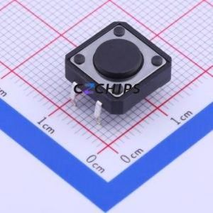 TC-1103-C-A Tactile Switch Through hole Component THT-4P,12x12mm Switch Single Pole Single Throw Round Button 2.6N Through Hole - Product Image 1
