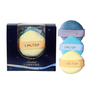 Lmltop <b>Flocked</b> <b>Powder</b> Puff Set 3 Pack Round Teardrop Shape For Loose <b>Powder</b> Makeup Application SY217 - Product Image 2