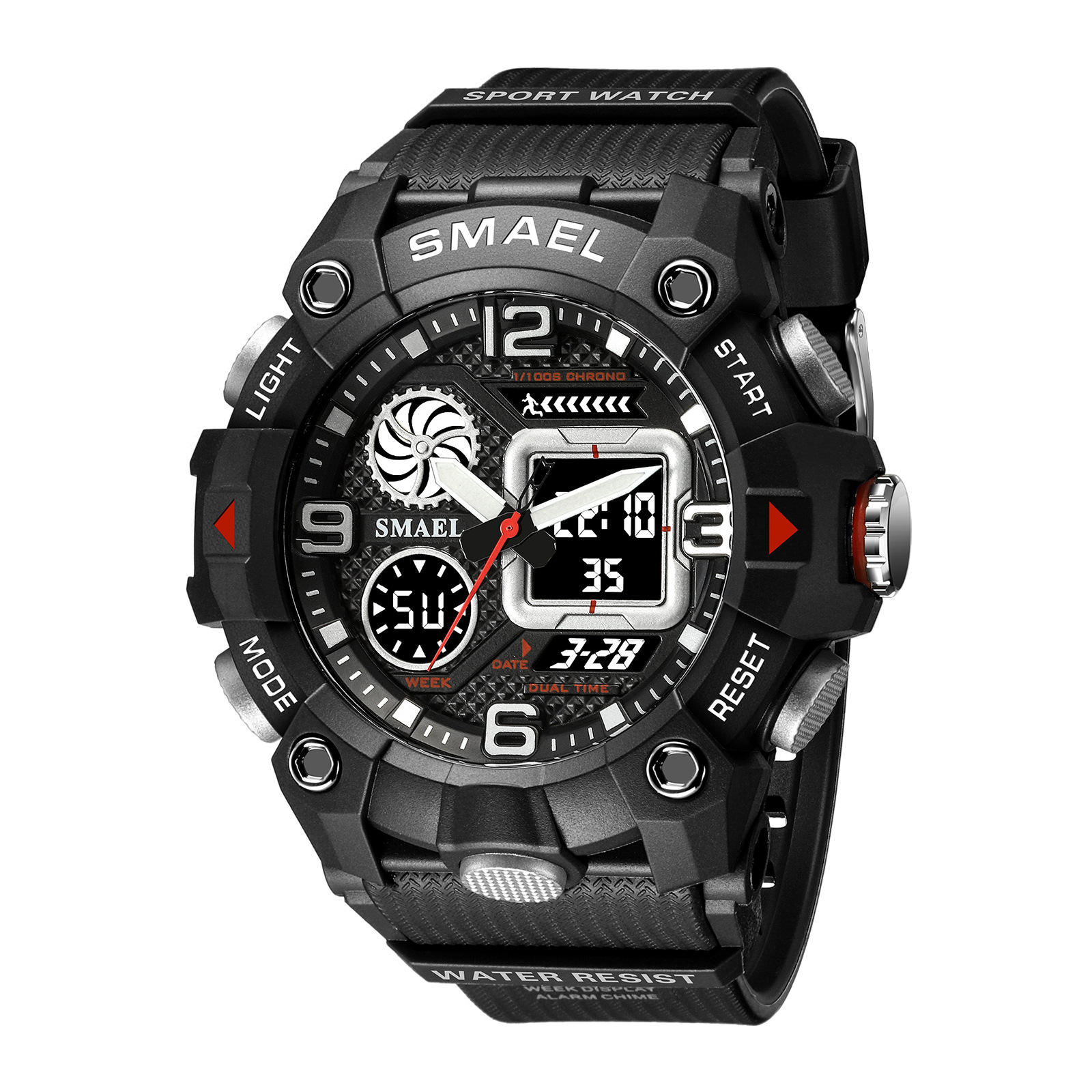SMAEL Dual Time Digital Quartz Watches for Men ATM Waterproof