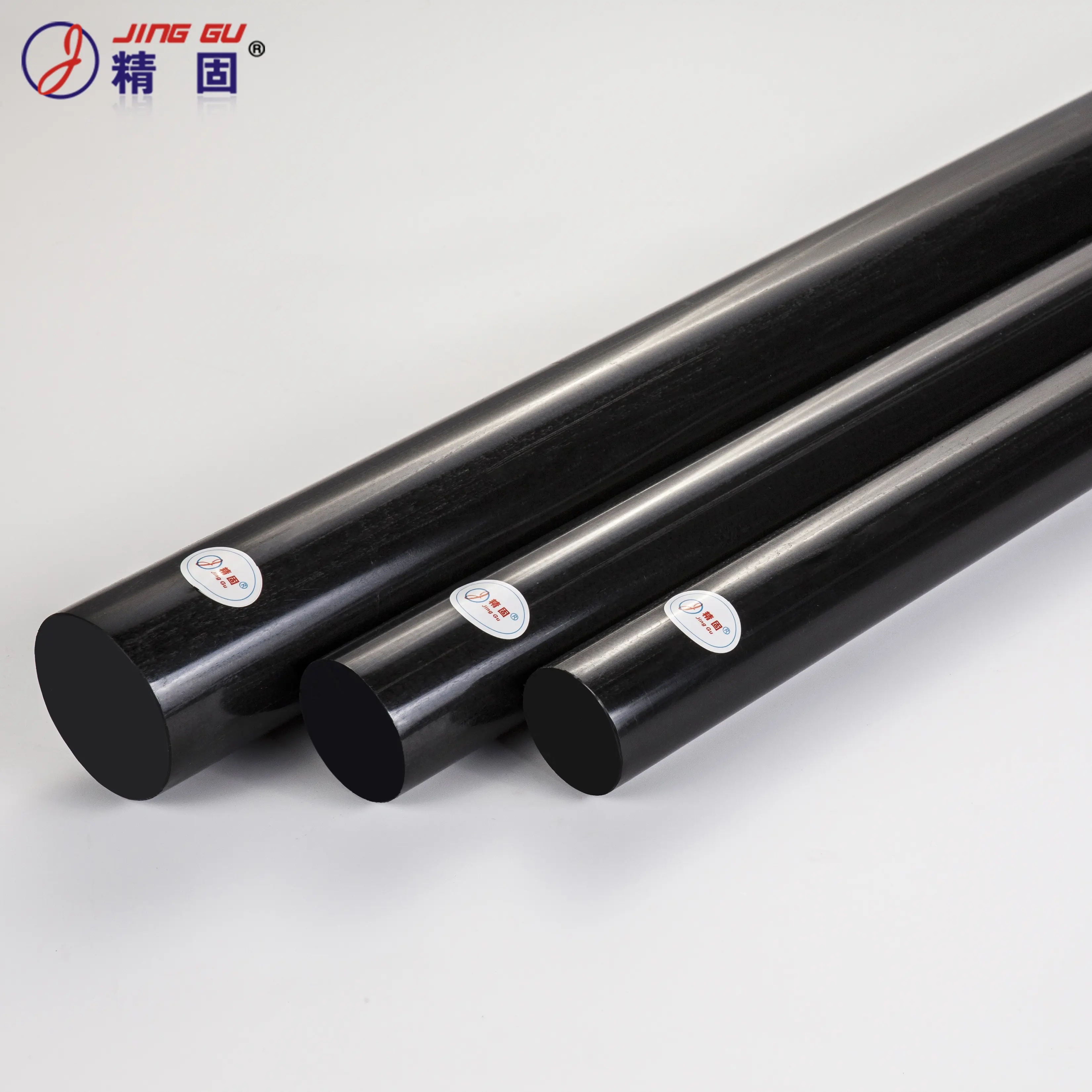 High Hardness Plastic POM Black Acetal Rod 15mmx1000mm, Black