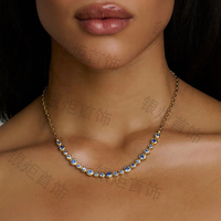 LOZRUNVE Collier ras du cou élégant et luxueux en argent sterling 925 avec saphir bleu et zircon pour femme
