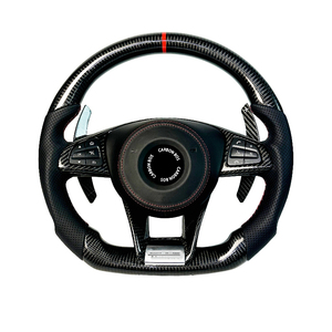 Volant de voiture sport en cuir et fibre de carbone personnalisé de qualité supérieure pour <span class=keywords><strong>Mercedes</strong></span>-Benz AMG GLC W212 W221 W222 W205 W204 <span class=keywords><strong>C220</strong></span> - Product Image 2