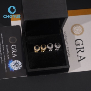 Halo Round Shape <b>Earrings</b> Moissanite 925 Silver 8.6mm Moissanite Stud <b>Earrings</b> Screw <b>Back</b> Pass Diamond Tester - Product Image 3