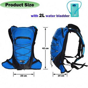 Free Sample BSCI Lightweight Multiple Storage Compartment <b>Hydration</b> Pack Water Backpack With 2l Water <b>Bladder</b> for Running - Product Image 5