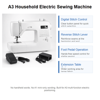 Machine à coudre électrique domestique : Kit de démonstration pour boutique en ligne avec sélecteur de points multiples, pédale et pack d'accessoires pour les acheteurs