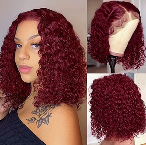 Perruque synthétique Lace Front, <span class=keywords><strong>cheveux</strong></span> courts bouclés africains, 16 pouces, dentelle HD, sans colle, naturelle et volumineuse, plusieurs tailles courtes - Product Image 3