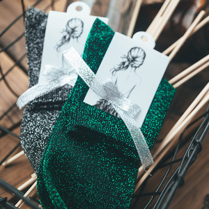 Chaussettes courtes de haute qualité pour filles, tube moyen vertical, mode printemps et été, fines, fil doré et argenté, chaussettes courtes 2025 - Product Image 5