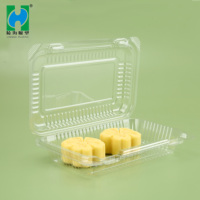Herbruikbare PET clamshell fruitdoos, transparante plastic voedselverpakking met doorzichtig deksel voor bakkerijproducten en retailverpakkingen