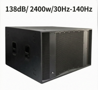Caisson de basses double 21 pouces 2400W 4 Ohm amplifié Classe-D DSP Bi-Ampli 30Hz-140Hz pour Scène et Club