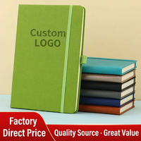 Carnet en cuir personnalisé avec logo, prêt à être expédié, journal classique en cuir PU, couverture rigide, livraison rapide, pour les petites entreprises et les boutiques.