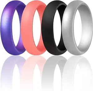 Hot Sale Women Silicone Wedding Ring Rubber Wedding Band