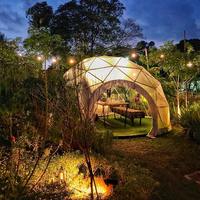 Dôme géodésique en PVC transparent pour restaurant en plein air, tente pour dîner