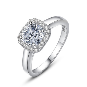 Anillo de plata de ley S925, conjunto de lujo de moda femenina, anillo de boda de <span class=keywords><strong>diamante</strong></span> simulado de 1 quilate, red Ins, judío en <span class=keywords><strong>vivo</strong></span> transfronterizo <span class=keywords><strong>rojo</strong></span> - Product Image 1