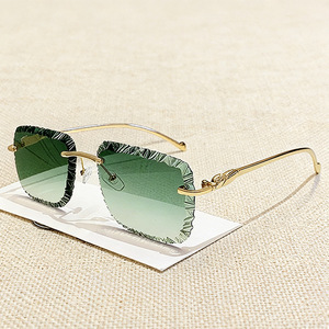 Fashion <b>Rimless</b> Square <b>Sunglasses</b> Gradient Purple Lenses UV400 Protection Women Casual Style 2025 - Product Image 2