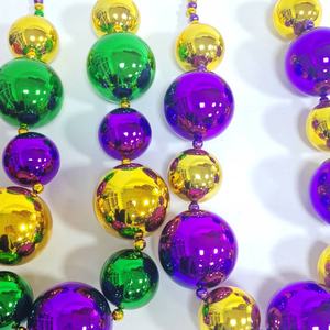 カーニバルやその他のパーティーデコレーション用のカスタマイズ可能な色のジャンボマルディグラビーズネックレス - Product Image 3