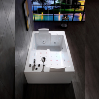 Bañera de Hidromasaje Rectangular de Lujo de 1.9m, Acrílica, Moderna, para Uso en Interiores, con Certificación CE, Luz de Color y Bluetooth