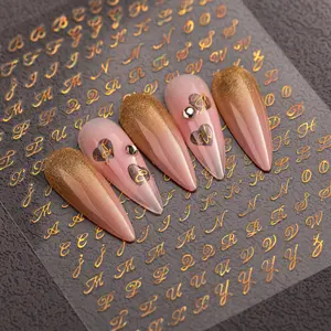 Holographic Gold White 2D Halloween Snake Nail Art Stickers Gold Silver Laser Flowers Chain Candle Blood Decal