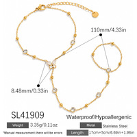 Pulsera de Cadena Apilable SUMMLY con Mariposas de Circones, Chapada en Oro de 18K, de Acero Inoxidable, para Mujer, Regalo para Fiesta