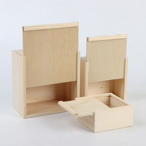 Boîte de rangement coulissante en bois pour bijoux, couleur bois naturel, organisateur portable, plusieurs tailles - Product Image 2
