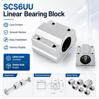 Bloc de roulement linéaire SCS6UU haute précision, boîtier en aluminium, roulement linéaire à faible friction pour équipement d'automatisation CNC