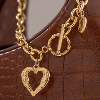 Collier pendentif cœur romantique plaqué or pour femme XY 1512, collier en acier inoxydable pour femme