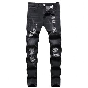 Vaqueros de mezclilla de corte recto para hombre y mujer, estilo streetwear, azules lavados, retro americano, con estampado floral, estilo cimitarra, holgados, tipo foice. - Product Image 1