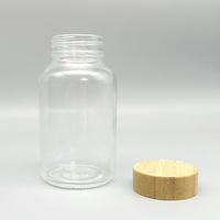 Pot en verre cosmétique vide de 250 ml, transparent, pour soins de la peau, avec couvercle à vis en plastique YMP