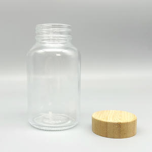 Flacon vide de 250 ml pour pilules pharmaceutiques, flacon en verre transparent pour suppléments et sirops, avec couvercle à vis en plastique YMP - Product Image 2