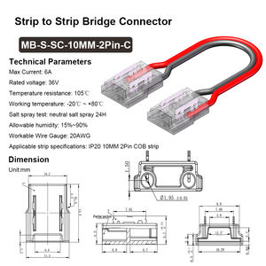 Connecteur I à Encliquetage Sans Soudure 2 Broches 10mm Fil vers Carte Bande LED SMD COB Monochrome Connecteur Cristal Lien avec Fil - Product Image 3