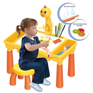Bán Buôn Đa-Chức Năng Vịt Chiếu Bàn Thiết Lập Âm Nhạc Trẻ Em Vẽ Bảng Với Ghế Nhựa Đồ Chơi Trẻ Em - Product Image 1