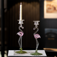 Porte-bougie flamant rose en verre borosilicate de haute qualité, élégant centre de table de mariage, chandelier de luxe pour dîner, décoration intérieure