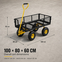 Chariot de camping en maille extensible avec panneaux latéraux amovibles pour la récolte au jardin, le camping et le transport en cour