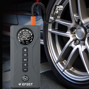 Démarreur de voiture portable E-FAST 10000mAh, batterie externe mobile, <span class=keywords><strong>booster</strong></span> de batterie au lithium 12v avec pompe à air/écran numérique - Product Image 6