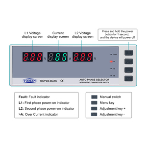 <span class=keywords><strong>Interruptor</strong></span> de Transferencia Automática de Doble Alimentación Tipo Relé TOMZN con Protección Contra Sobretensión <span class=keywords><strong>y</strong></span> Baja Tensión, Protector de Sobrecorriente, Pantalla L N U-I - Product Image 6