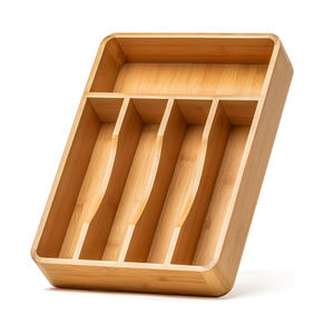 Accessoires en bambou de haute qualité conteneurs bord rond nouveau Design organisateur d'ustensiles de cuisine pour tiroirs de cuisine - Product Image 2