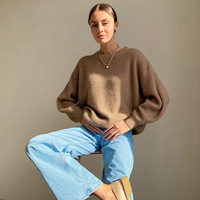 Pulls doux vintage pour femmes adultes OEM en nylon/acrylique, séchage rapide, tricot ample, style décontracté, pull polyvalent tendance