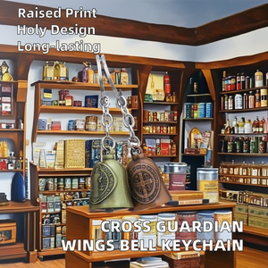 <span class=keywords><strong>2025</strong></span> Mới Tôn Giáo Năng Lượng Mặt Trời Đồng Xu Chủ Keychain Kẽm Hợp Kim Nổi Xu Hướng Thời Trang Đường Người Giám Hộ Xe Biker Xe Máy Chuông Trái Tim - Product Image 2