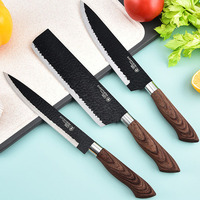 Ensemble de couteaux de chef en acier inoxydable Hyri, 6 pièces, avec boîte cadeau, pour la cuisine, ensembles de couteaux de cuisine, outils forgés martelés, avec boîte cadeau
