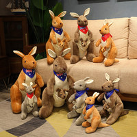Boneka Super Lembut Khusus dengan Syal Kanguru Lepas Pasang, Isi Kapas PP, Hadiah Ulang Tahun, Pereda Stres, Suvenir Australia, Mainan Boneka Isi Dakron