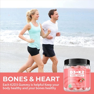 OEM Organic Vitamin D3 K2 Gummies 10000 IU Vitamin D3 45 Mcg Vitamin K2 MK7 <strong>Vegan</strong> Supplement Healthy Muscle <strong>Multivitamin</strong> Gummy - Product Image 4