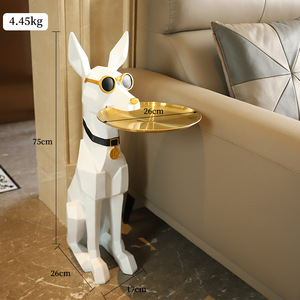 Luz creativa <span class=keywords><strong>de</strong></span> lujo, bienvenida, piso grande, decoración para perros, gafas, <span class=keywords><strong>Doberman</strong></span> <span class=keywords><strong>de</strong></span> resina con bandeja <span class=keywords><strong>de</strong></span> almacenamiento <span class=keywords><strong>de</strong></span> metal, decoración <span class=keywords><strong>de</strong></span> inauguración <span class=keywords><strong>de</strong></span> la casa - Product Image 2