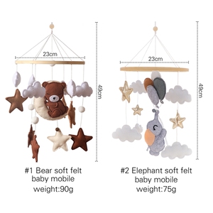 Vente en Gros Neutre Beige Nuage Etoile Lune Feutre Ours Endormi Berceau en Bois Mobile pour Bébé pour Chambre <span class=keywords><strong>de</strong></span> Bébé - Product Image 6