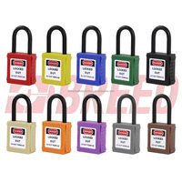 Cadenas de sécurité industriels 38 mm en 10 couleurs avec clés, cadenas de mise en état de sécurité en plastique avec clés maîtresses ou fonction anti-poussière, logo laser