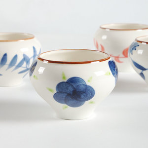 Hand Painted <b>Ceramic</b> <b>Cup</b> With Flower Pattern Oriental Style Single Mug For Tea Or Coffee - Product Image 1