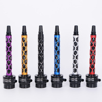 Vente en gros de narguilé en alliage d'aluminium de taille moyenne 55cm de luxe Shisha narguilé évider bouteille en verre colorée