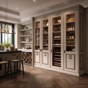 WoodenShelving Built-in Library Wall Customizable Living Room Bookcase Laminated Board Wine Cabinet Living RoomFurniture Display - Product Image 1