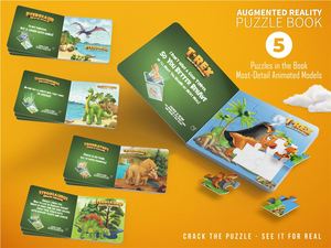 Niños STEM juguetes educativos DIY rompecabezas libro juguete dinosaurio aventura realidad aprendizaje 3D interactivo Animal Dino AR <span class=keywords><strong>Jigsa</strong></span> librería - Product Image 3