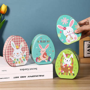 Caja de Almacenamiento Metálica con Diseño de Conejo de Pascua de Mystic Arts, Recipiente para Huevos, Lata de Regalo Navideña para Niños, Decoraciones - Product Image 3